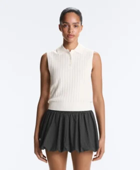 Maglione senza maniche a maglia larga
