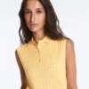 Maglione senza maniche a maglia larga Maglione senza maniche a maglia larga