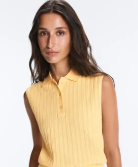 Maglione senza maniche a maglia larga