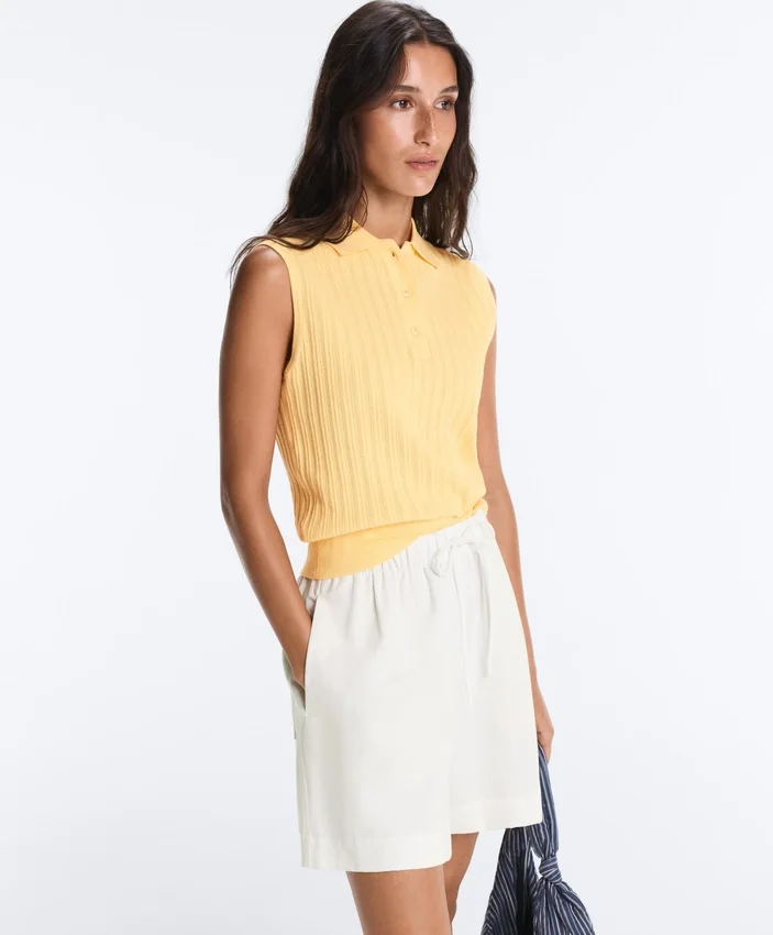Maglione senza maniche a maglia larga Maglione senza maniche a maglia larga