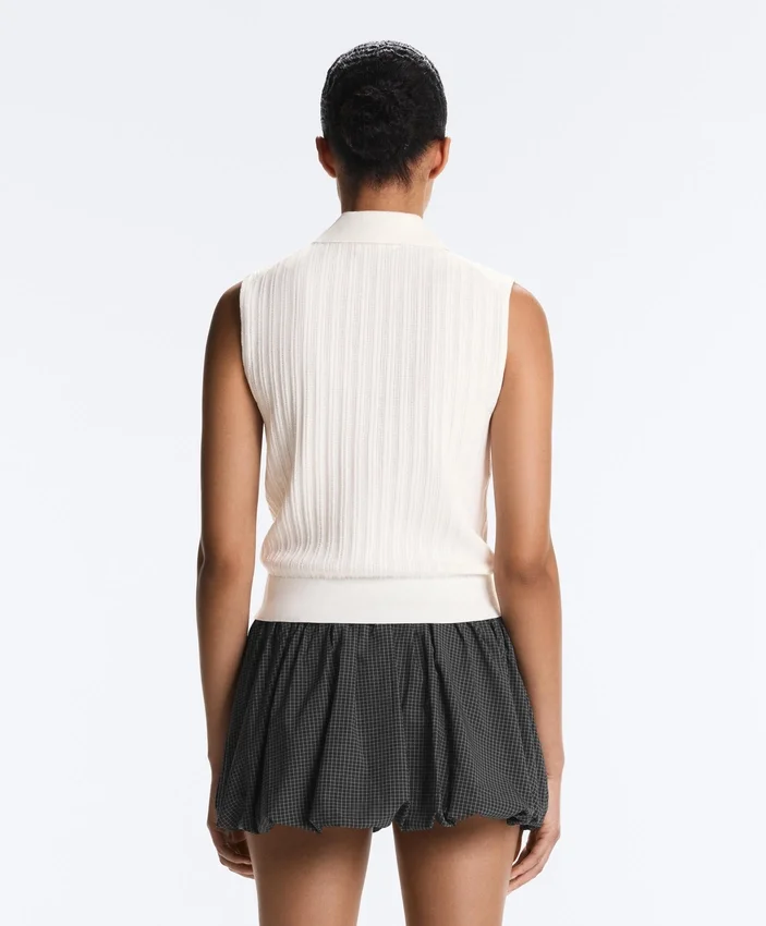 Maglione senza maniche a maglia larga Maglione senza maniche a maglia larga