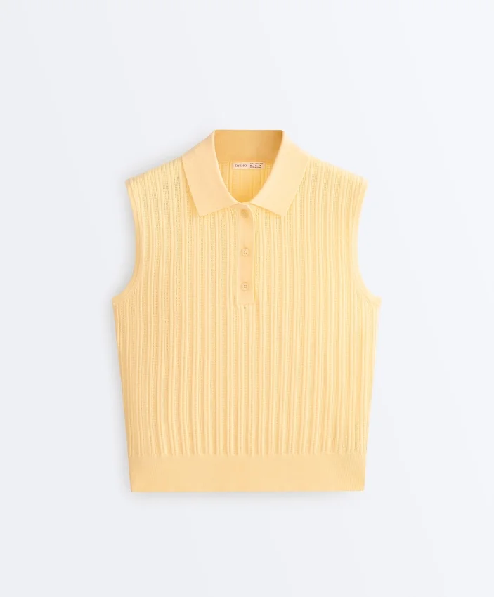 Maglione senza maniche a maglia larga Maglione senza maniche a maglia larga