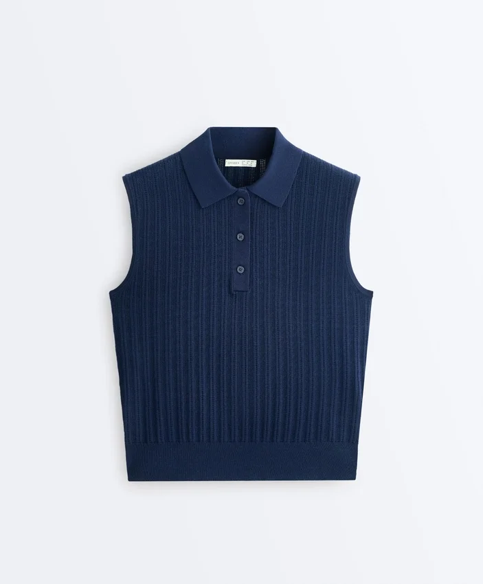 Maglione senza maniche a maglia larga Maglione senza maniche a maglia larga