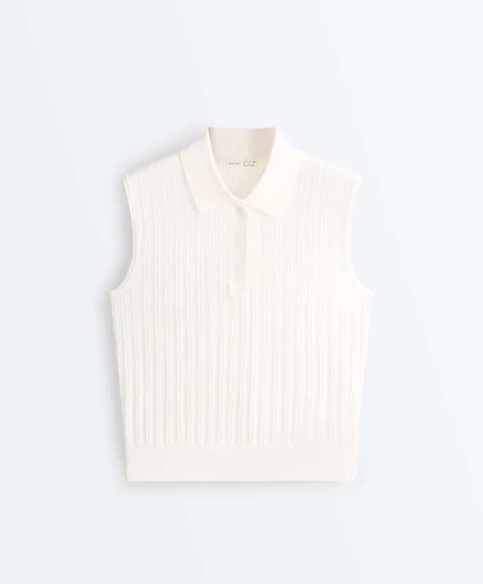 Maglione senza maniche a maglia larga Maglione senza maniche a maglia larga