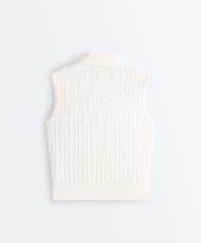 Maglione senza maniche a maglia larga Maglione senza maniche a maglia larga