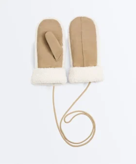 Muffola in pelle con finta pelle di montoni