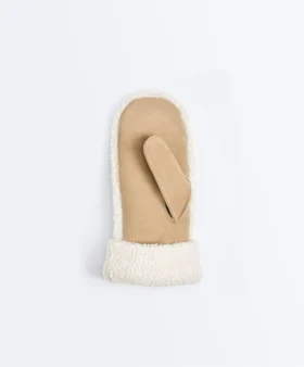 Muffola in pelle con finta pelle di montoni