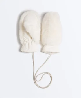 Muffole in pelliccia sintetica con cordino