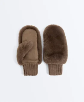 Muffole in pelliccia sintetica con polsino elasticizzato