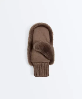 Muffole in pelliccia sintetica con polsino elasticizzato