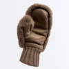 Muffole in pelliccia sintetica con polsino elasticizzato