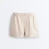 Pantaloncini a vita media in 100% lino Pantaloncini a vita media in 100% lino