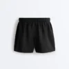 Pantaloncini a vita media in 100% lino