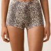 Pantaloncini da bikini a vita alta con stampa serpente Pantaloncini da bikini a vita alta con stampa serpente