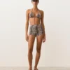 Pantaloncini da bikini a vita alta con stampa serpente Pantaloncini da bikini a vita alta con stampa serpente