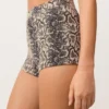 Pantaloncini da bikini a vita alta con stampa serpente Pantaloncini da bikini a vita alta con stampa serpente
