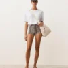 Pantaloncini da bikini a vita alta con stampa serpente Pantaloncini da bikini a vita alta con stampa serpente