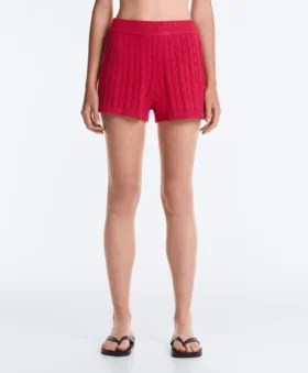 Pantaloncini in maglia a trecce lavata