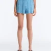 Pantaloncini in maglia a trecce lavata Pantaloncini in maglia a trecce lavata