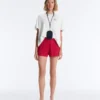 Pantaloncini in maglia a trecce lavata Pantaloncini in maglia a trecce lavata