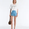 Pantaloncini in maglia a trecce lavata Pantaloncini in maglia a trecce lavata