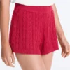 Pantaloncini in maglia a trecce lavata Pantaloncini in maglia a trecce lavata