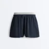 Pantaloncini in piqué di cotone gessato Pantaloncini in piqué di cotone gessato