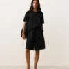 Pantaloncini midi in 100% lino Pantaloncini midi in 100% lino