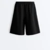 Pantaloncini midi in 100% lino Pantaloncini midi in 100% lino