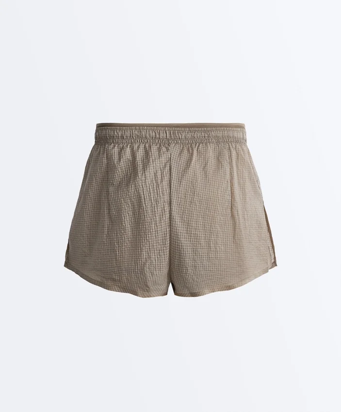 Pantaloncini tecnici 2 in 1 a vita media a quadri Pantaloncini tecnici 2 in 1 a vita media a quadri