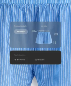 Pantaloncini tecnici a righe
