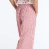 Pantaloni a gamba dritta a righe in 100% cotone