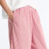 Pantaloni a gamba dritta a righe in 100% cotone