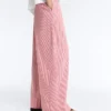 Pantaloni a gamba dritta a righe in 100% cotone