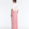 Pantaloni a gamba dritta a righe in 100% cotone