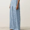 Pantaloni a gamba dritta a righe in misto cotone Pantaloni a gamba dritta a righe in misto cotone