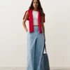 Pantaloni a gamba dritta a righe in misto cotone Pantaloni a gamba dritta a righe in misto cotone