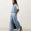 Pantaloni a gamba dritta a righe in misto cotone Pantaloni a gamba dritta a righe in misto cotone