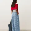 Pantaloni a gamba dritta a righe in misto cotone Pantaloni a gamba dritta a righe in misto cotone