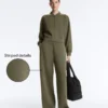Pantaloni a gamba dritta a righe in modal Soft Touch