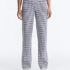 Pantaloni a gamba dritta a vita alta Comfortlux a righe