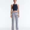 Pantaloni a gamba dritta a vita alta Comfortlux a righe