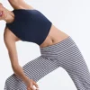 Pantaloni a gamba dritta a vita alta Comfortlux a righe