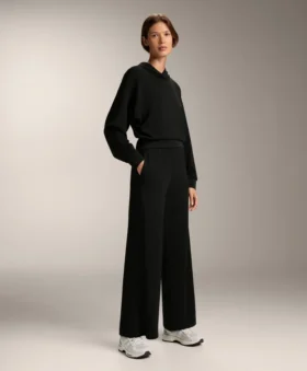 Pantaloni a gamba dritta con bottoni e bordino in modal Soft Touch