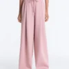 Pantaloni a gamba dritta con pieghe in piqué di cotone Pantaloni a gamba dritta con pieghe in piqué di cotone