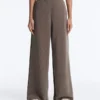 Pantaloni a gamba dritta con striscia asimmetrica e modal Pantaloni a gamba dritta con striscia asimmetrica e modal