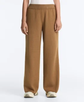 Pantaloni a gamba dritta con struttura a maglia laterale