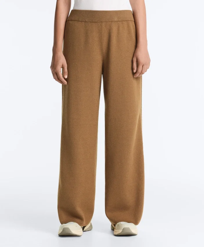 Pantaloni a gamba dritta con struttura a maglia laterale Pantaloni a gamba dritta con struttura a maglia laterale