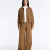 Pantaloni a gamba dritta con struttura a maglia laterale Pantaloni a gamba dritta con struttura a maglia laterale