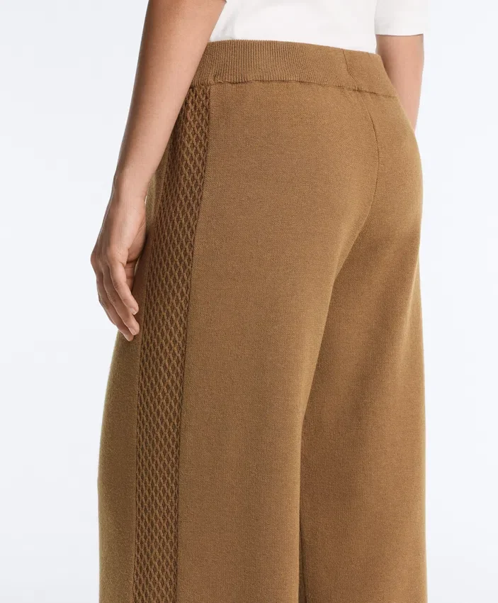 Pantaloni a gamba dritta con struttura a maglia laterale Pantaloni a gamba dritta con struttura a maglia laterale